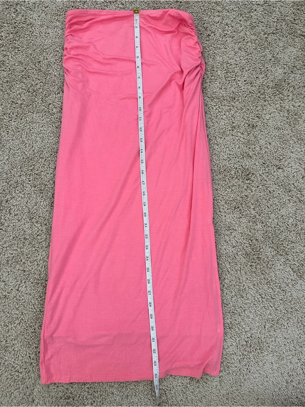 NWT Hello Molly Pink Ruched Tube Maxi Skirt Size S